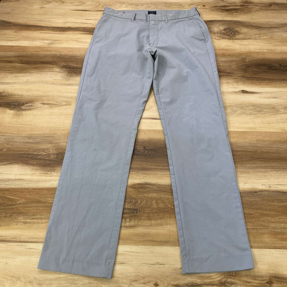 J.Crew Thompson Flex Pants 30x30 Tapered Chinos Polyester Gray 30 x 30